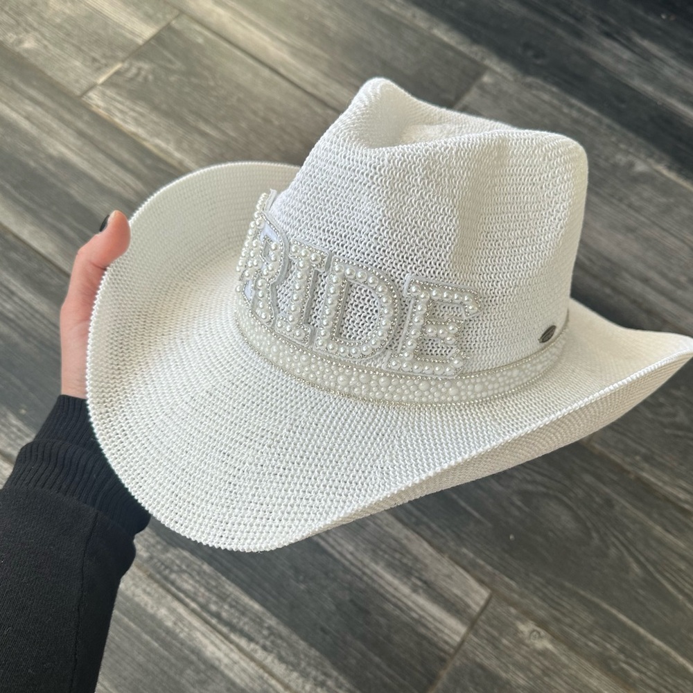 C.C White Rhinestone 'Bride' Cowboy Hat - Picture 6 of 10